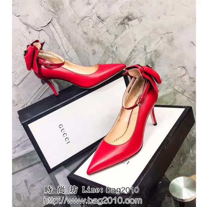 GUCCI古馳 18早春系列 代購品質 RMB古典美學皮革蝴蝶結 中跟單鞋 QZS1397